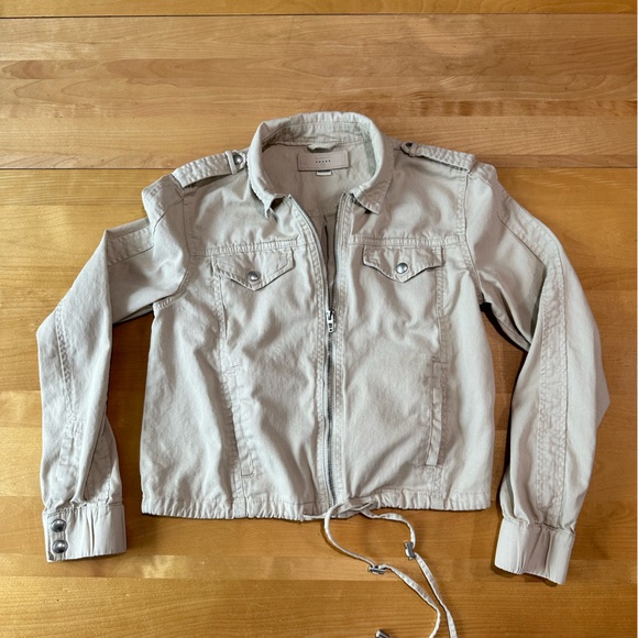 BLANK NYC Tan Khaki Bomber Jacket Size Small - Picture 1 of 10